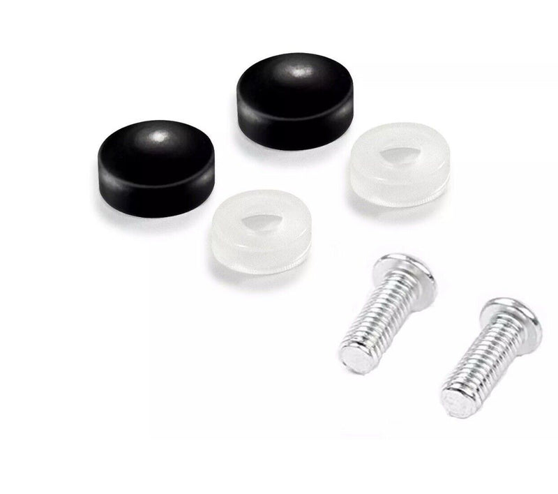 2Pcs Black Stainless Steel Metal License Plate Frame Cover Screw Caps US