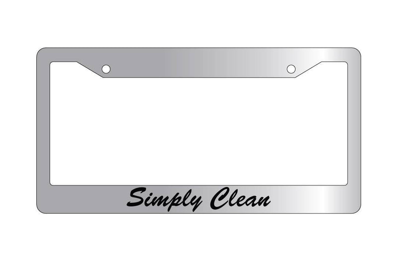 Chrome License Plate Frame SIMPLY CLEAN (CURSIVE) Auto Accessory  Mod-GRAPH9856236-5253
