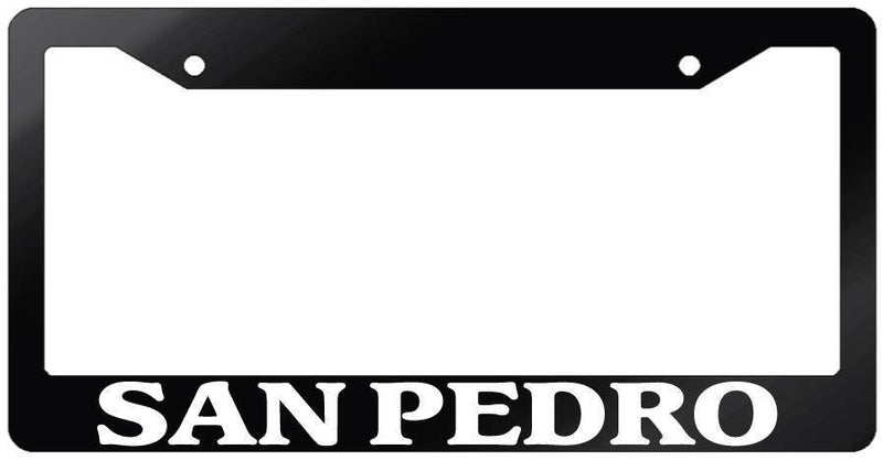 Glossy Black License Plate Frame SAN PEDRO Auto Accessory 2649  Mod-GRAPH9856236-7223