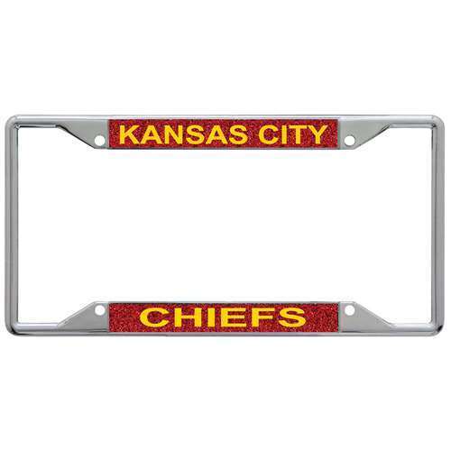 NFL Kansas City Chiefs Metal Inlaid Acrylic License Plate Frame