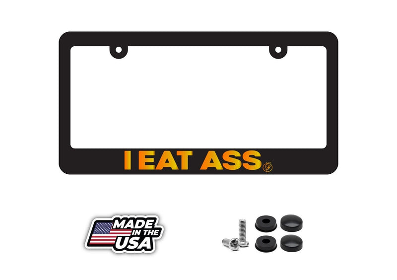 I eat ass License Plate Frame Lowered jdm funny low slow Prank Gold Art
