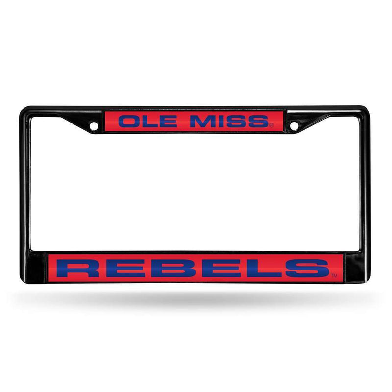 Mississippi Ole Miss Rebels Inlaid Acrylic Black License Plate Frame