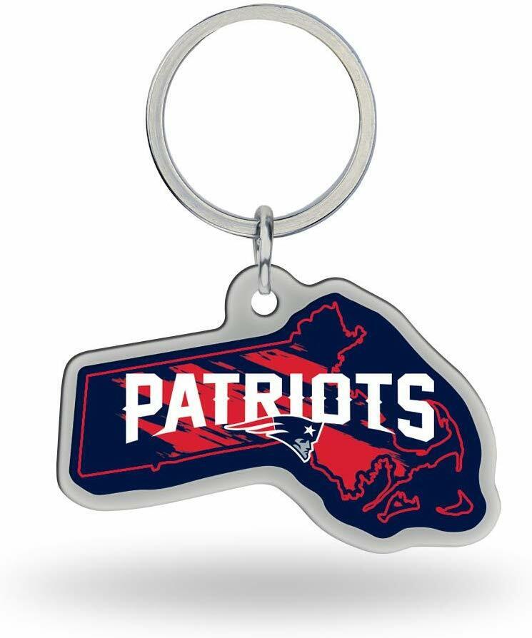 RICO NFL New England Patriots State Shaped Metal Keychain