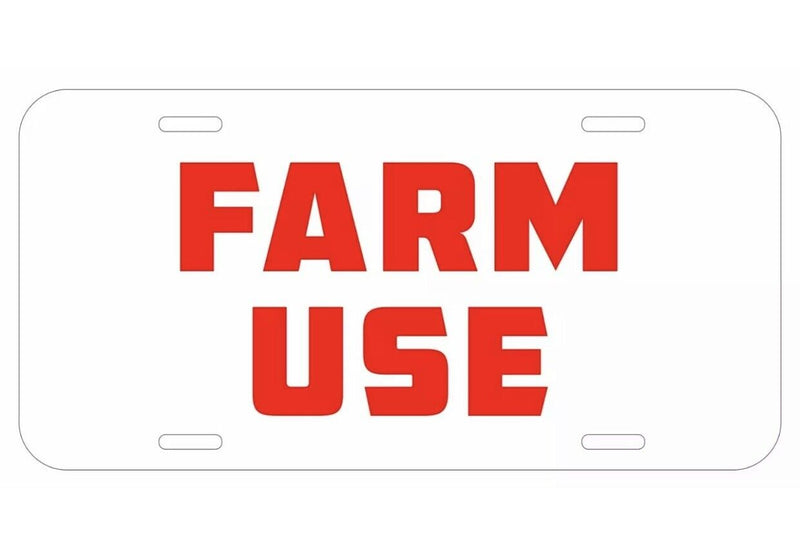 Farm Use Farmer Equipment WT / RD novelty metal license plate tag