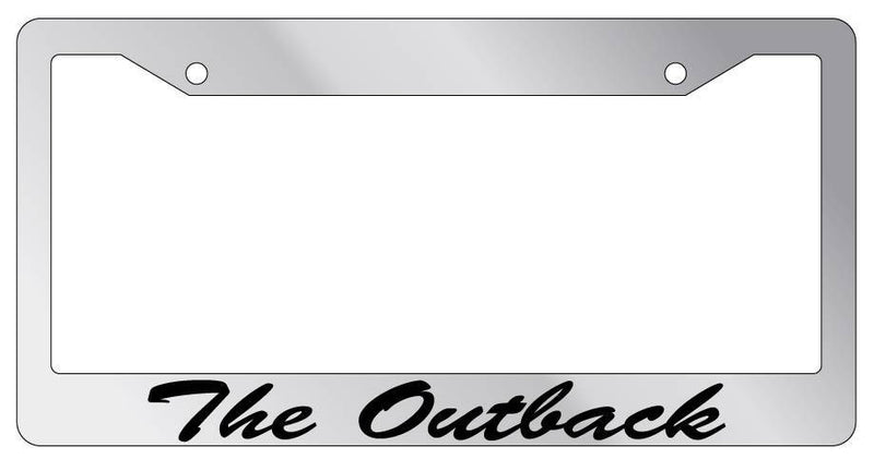 Chrome License Plate Frame CURSIVE the outback Auto Accessory Novelty 2472  Mod-GRAPH9856236-5533