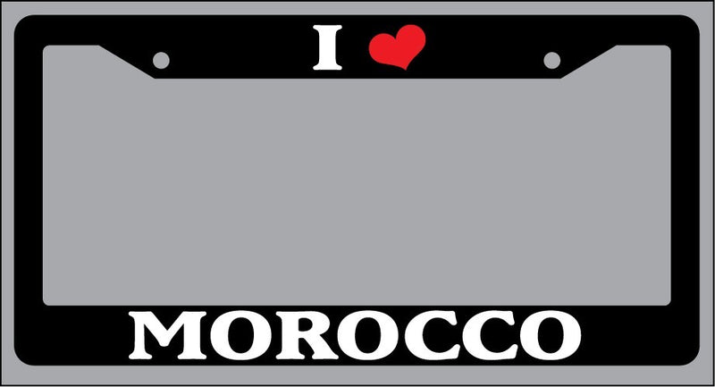 Black License Plate Frame "I Heart Morocco" Auto Accessory Novelty 2385  Mod-GRAPH9856236-1762