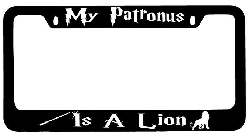 My Patronus Is A Lion Black METAL License Plate Frame Auto For Harry Potter  Mod-GRAPH9856236-9303