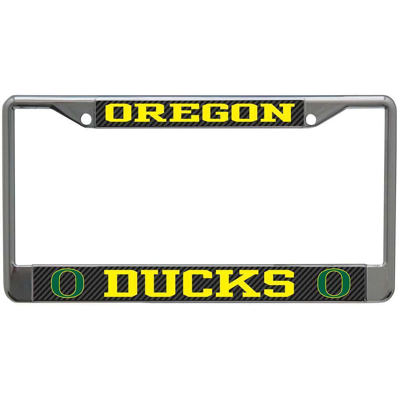 NCAA Oregon Ducks Metal License Plate Frame - Carbon Fiber