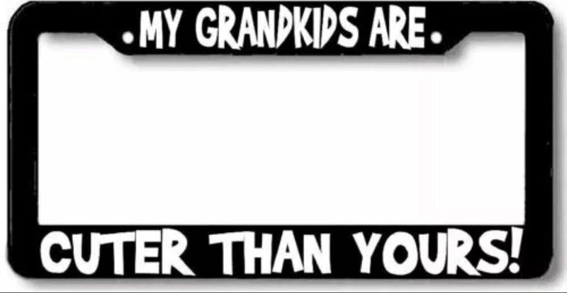 My GRANDKIDS are cuter than yours License Plate Frame v2
