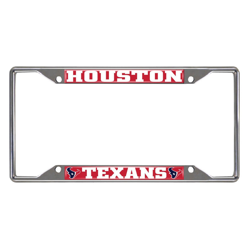 NFL Houston Texans Chrome Metal License Plate Frame