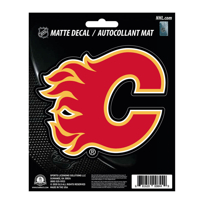 NHL Calgary Flames Decal Matte 5"X6.25" Auto Boat Cooler Luggage