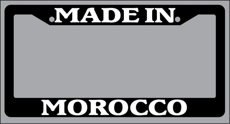 Black License Plate Frame "Made In Morocco" Auto Accessory Novelty 2385  Mod-GRAPH9856236-3712