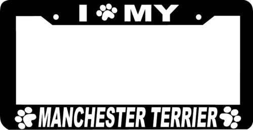 MANCHESTER TERRIER DOG paw print License Plate Frame