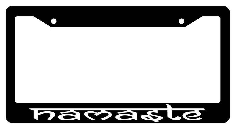 Black License Plate Frame NAMASTE Auto Accessory  Mod-GRAPH9856236-1820