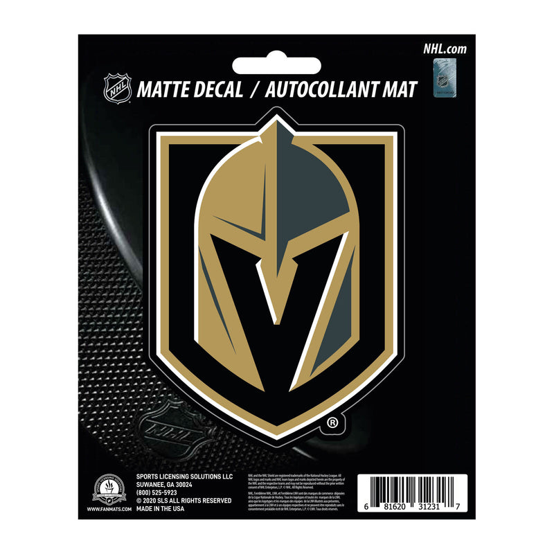 NHL Vegas Golden Knights Decal Matte 5"X6.25" Auto Boat Cooler Luggage