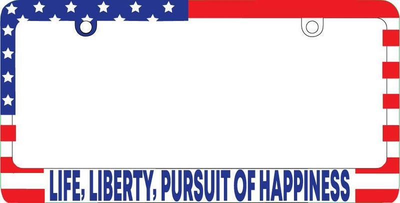 Life, Liberty, Pursuit Of Happiness 3D USA Flag Plastic License Plate Patriotic  Mod-GRAPH9856236-3922