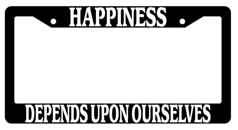 Black License Plate Frame Auto Accessory Happiness-Depends  Mod-GRAPH9856236-115