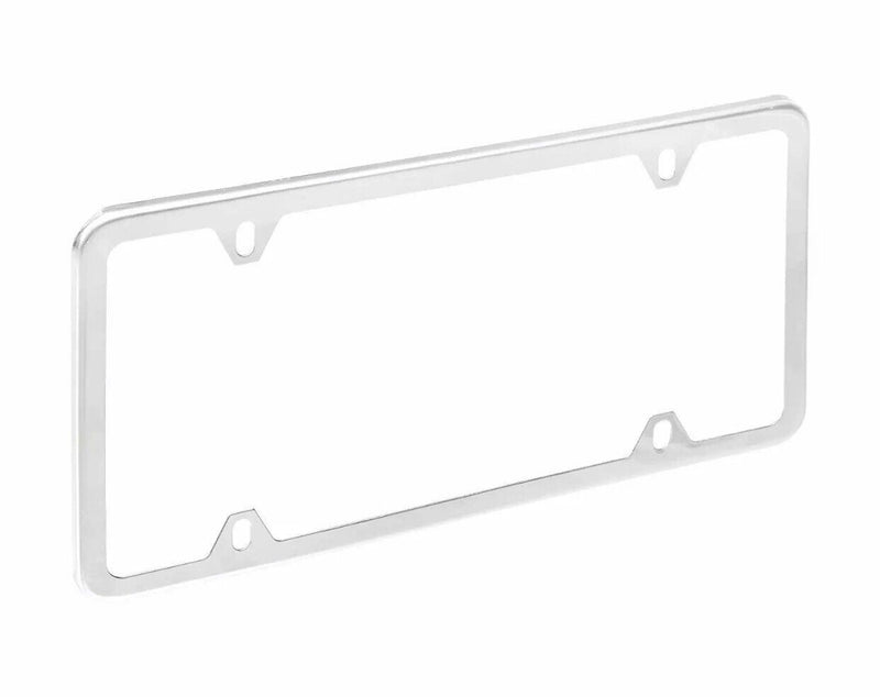 2pcs Silver Stainless Steel License Plate Frame Cover Front & Rear Kit Universal