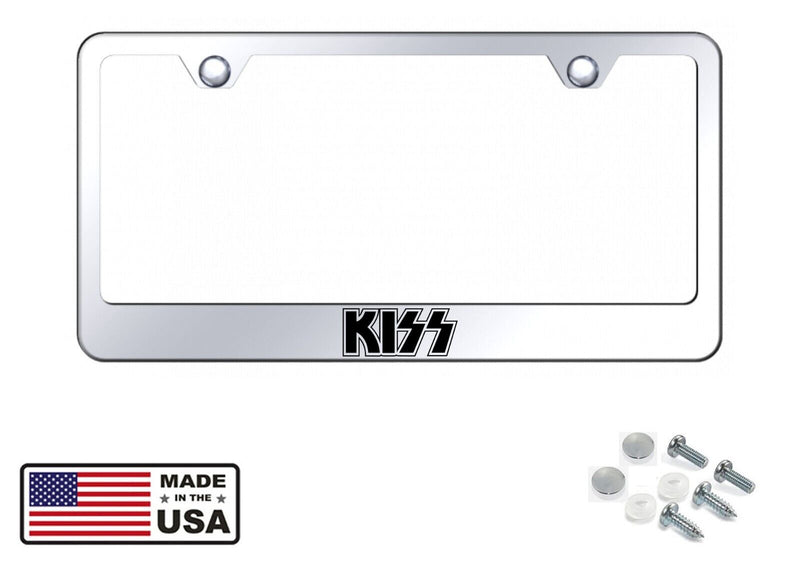 KISS Chrome Mirror Finish Stainless License Plate Frame Including Hardware