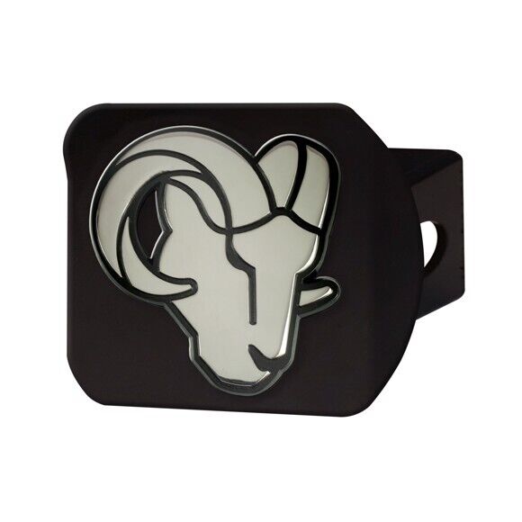 NFL Los Angeles Rams 3D Chrome on Black Hitch Cover