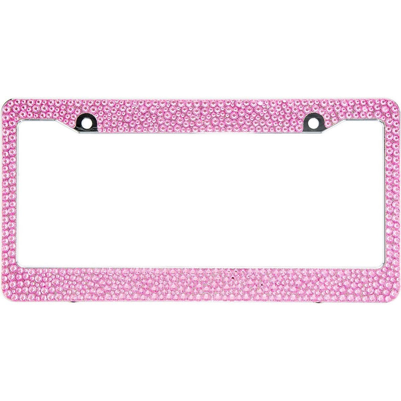 Pink Mix Size Crystal Rhinestones License Plate Frame Special Bling Offer