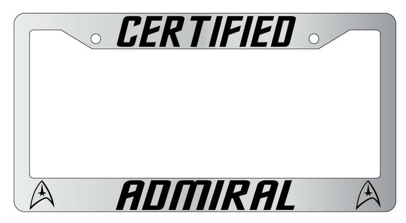 Certified Admiral Chrome Plastic License Plate Frame Star Trek  Mod-GRAPH9856236-5088