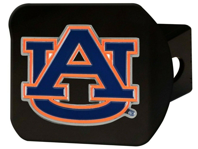 NCAA Auburn Tigers 3D Color on Black Metal Hitch Cover