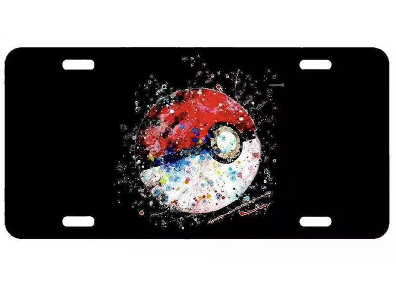 Poke Ball, Pokémon , License Plate New Car Tag Metal Aluminum, USA