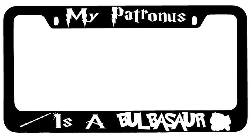 My Patronus Is A Bulbasaur Black METAL License Plate Frame Auto For Harry Potter  Mod-GRAPH9856236-9307