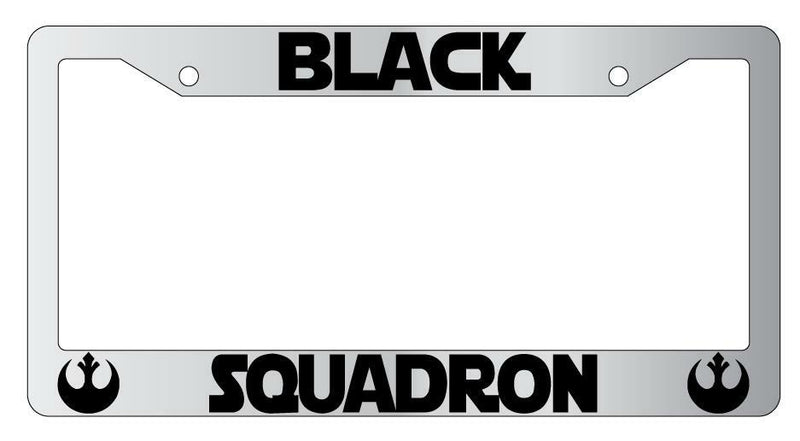 Black Squadron Chrome Plastic License Plate Frame SW  Mod-GRAPH9856236-5176