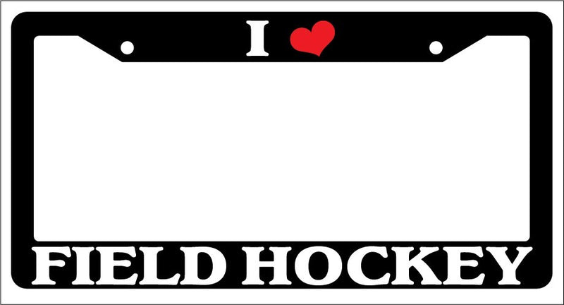 Black License Plate Frame "I Heart Field Hockey" Auto Accessory Novelty  Mod-GRAPH9856236-2904