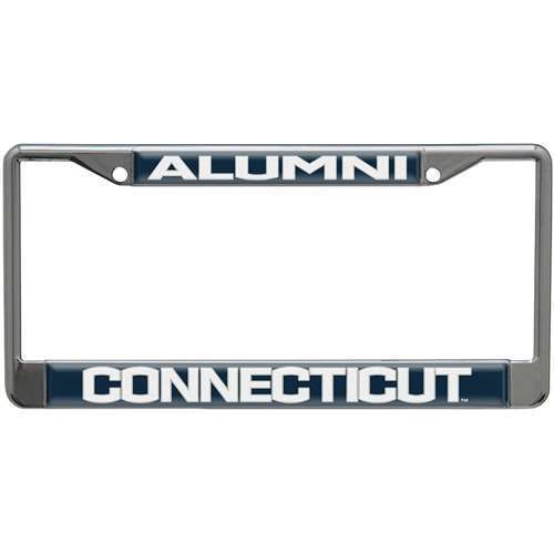 NCAA Uconn Huskies Alumni Metal License Plate Frame W/domed Insert