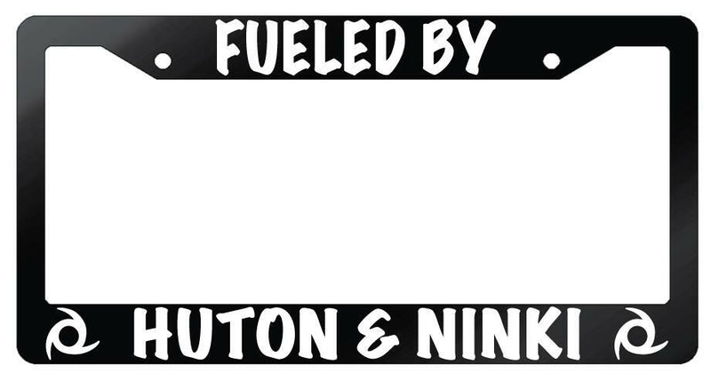 Fueled By Huton &amp; Ninki (Ninja) Glossy Black Plastic License Plate Frame FFXIV  Mod-GRAPH9856236-7166
