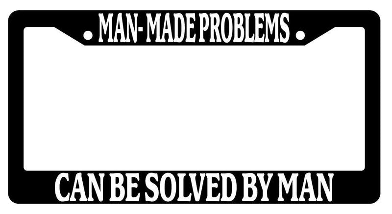Black License Plate Frame Auto Accessory Man-Made-Problems  Mod-GRAPH9856236-132