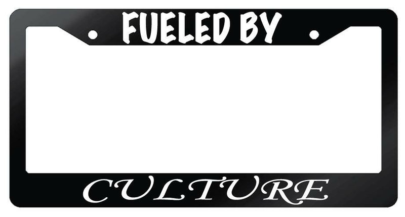 Fueled By Culture Glossy Black Plastic License Plate Frame  Mod-GRAPH9856236-6923