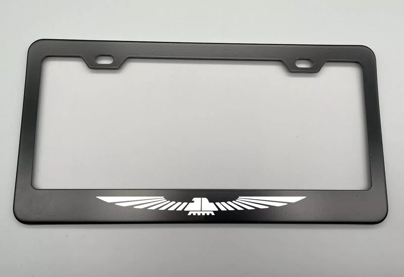1 laser engraved Thunderbird BLACK Stainless Metal License Plate Frame fit ford