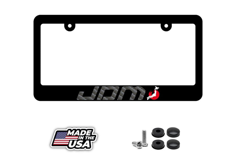 JDM Japanese Kanji Racing Drifting Carbon Vinyl Print License Plate Frame