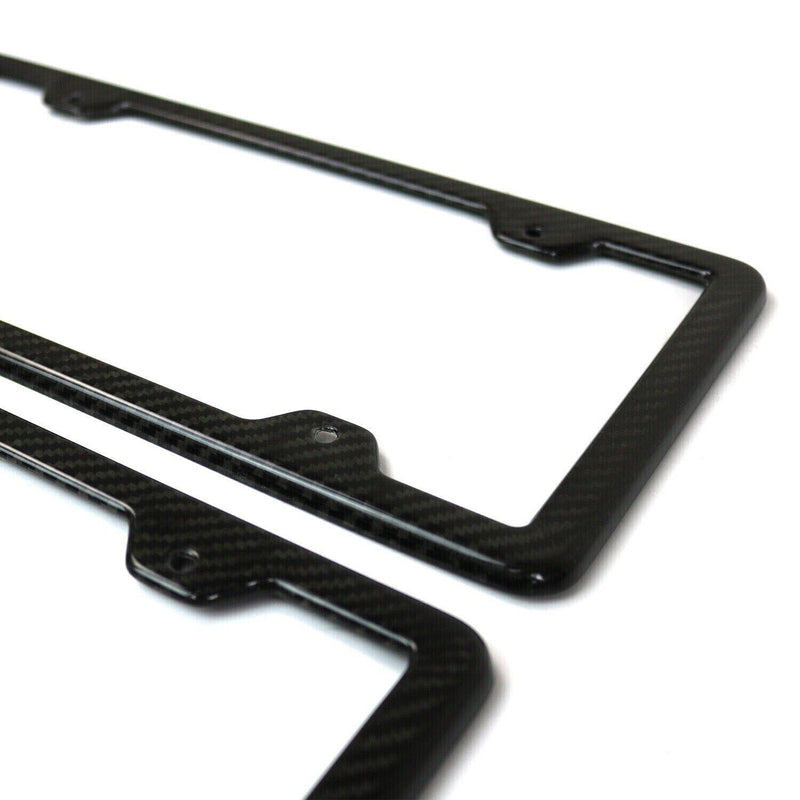 2 Pcs Real Carbon License Plate Frame Rear & Front Tag Holder For Porsche Macan