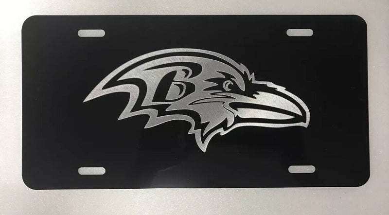 Baltimore Ravens LOGO Car Tag Diamond Etched on Aluminum License Plate