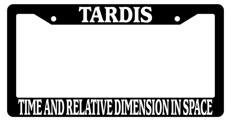 Black License Plate Frame Tardis, Time and relative dimension in space Auto 1031  Mod-GRAPH9856236-1368