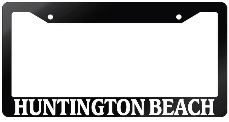 Glossy Black License Plate Frame HUNTINGTON BEACH Auto Accessory  Mod-GRAPH9856236-6937