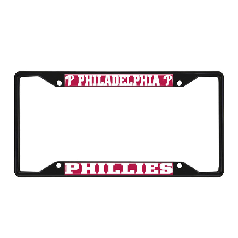 MLB Philadelphia Phillies Black Metal License Plate Frame