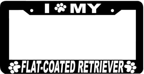 FLAT-COATED RETRIEVER DOG paw print License Plate Frame