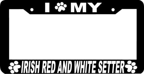 IRISH RED AND WHITE SETTER paw License Plate Frame