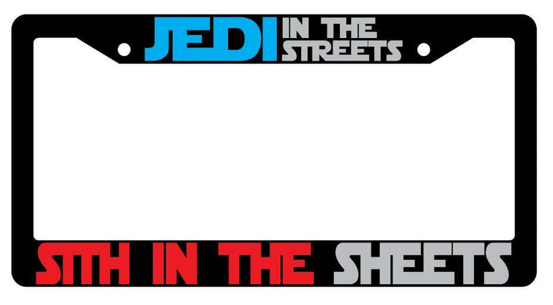 Jedi In The Streets Sith In The Sheets Black Plastic License Frame Star Wars  Mod-GRAPH9856236-2449