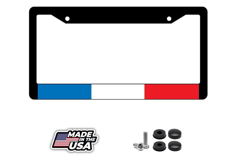 France Black Plastic License Plate Frame Auto Accessory World Flags