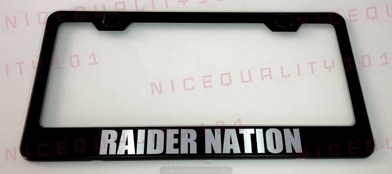 Raider Nation Stainless Steel Chrome Finished License Plate Frame Rust Free