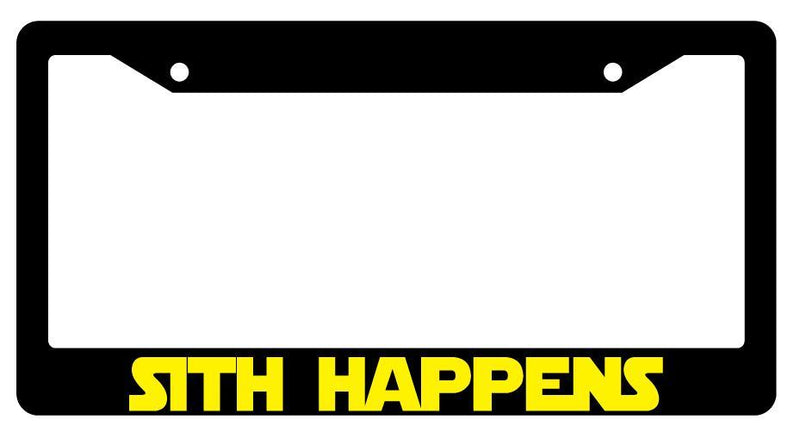 Black License Plate Frame SITH HAPPENS Auto Accessory 83  Mod-GRAPH9856236-1885