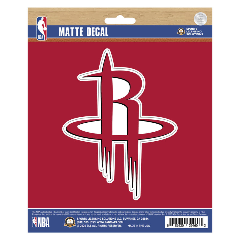 NBA Houston Rockets Decal Matte 5"X6.25" Auto Boat Cooler Luggage