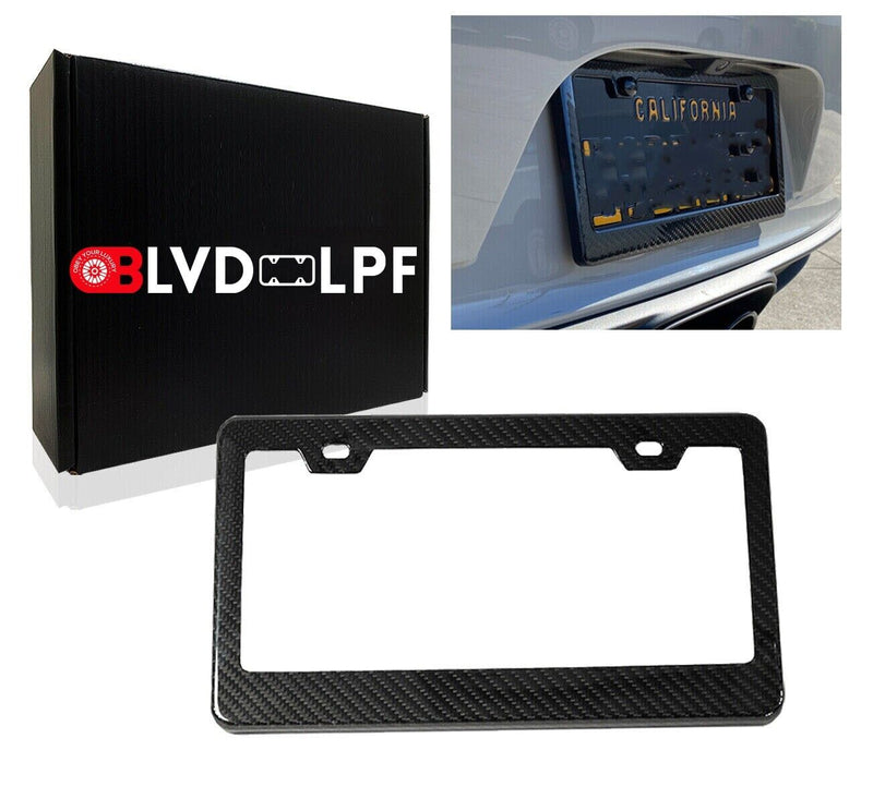JDM 1 pc 100% REAL CARBON FIBER LICENSE PLATE FRAME HOLDER COVER FRONT/REAR R204